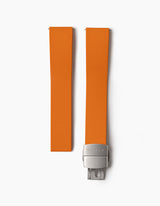 Orange FKM rubber watch strap