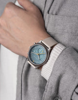 Offwhite solar chronograph leather strap watches