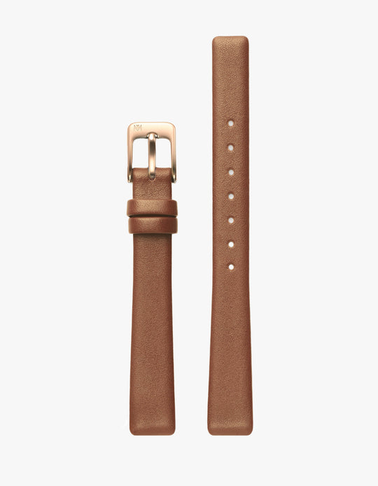 12MM BROWN LEATHER STRAP (ROSE)