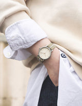 Khaki minimalist womens watch